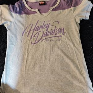 Harley-Davidson Gray and Purple T-Shirt